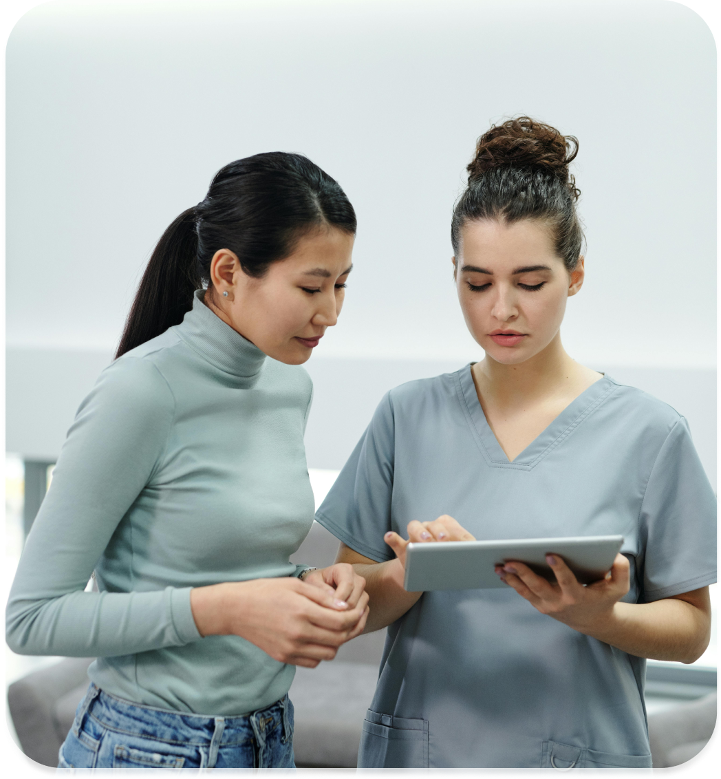 A nurse with a woman